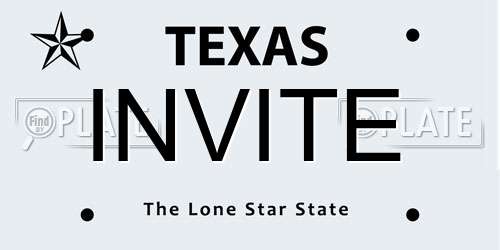 INVITE Texas License Plate