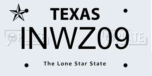 INWZ09 Texas License Plate
