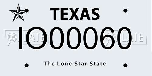IO00060 Texas License Plate