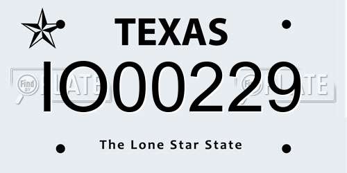 IO00229 Texas License Plate