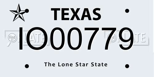 IO00779 Texas License Plate