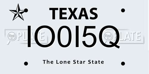 IO0I5Q Texas License Plate