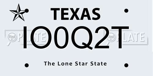 IO0Q2T Texas License Plate