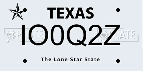 IO0Q2Z Texas License Plate
