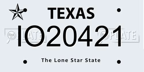 IO20421 Texas License Plate
