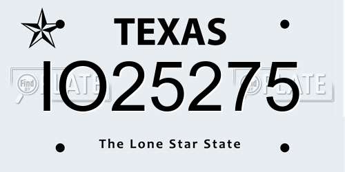 IO25275 Texas License Plate
