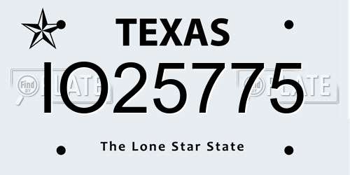 IO25775 Texas License Plate