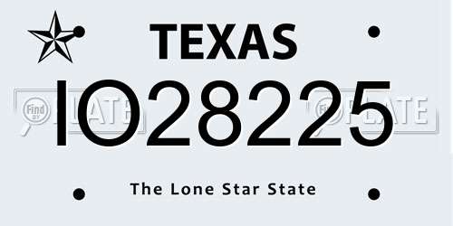 IO28225 Texas License Plate