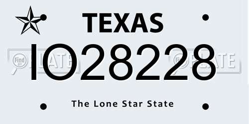 IO28228 Texas License Plate