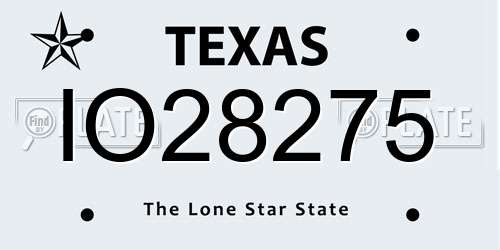 IO28275 Texas License Plate