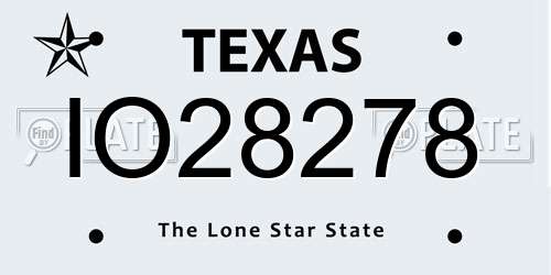 IO28278 Texas License Plate