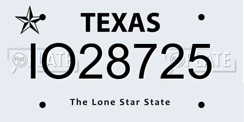 IO28725 Texas License Plate
