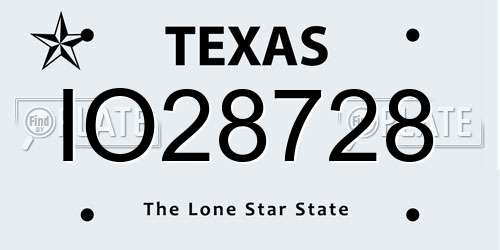IO28728 Texas License Plate