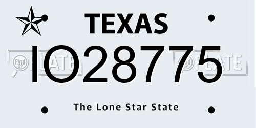 IO28775 Texas License Plate