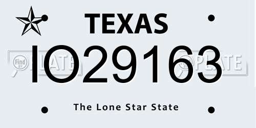 IO29163 Texas License Plate