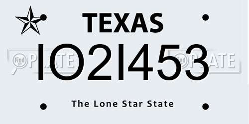 IO2I453 Texas License Plate