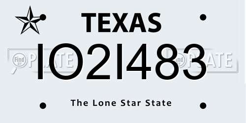 IO2I483 Texas License Plate