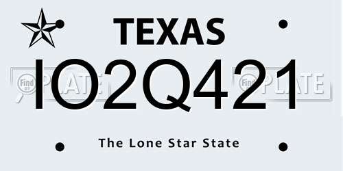 IO2Q421 Texas License Plate
