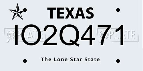 IO2Q471 Texas License Plate