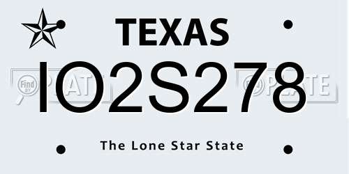 IO2S278 Texas License Plate