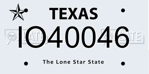 IO40046 Texas License Plate
