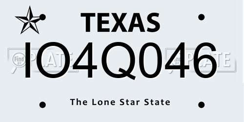 IO4Q046 Texas License Plate