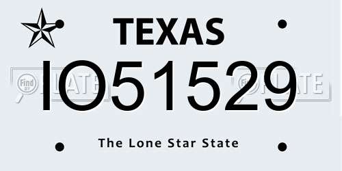 IO51529 Texas License Plate