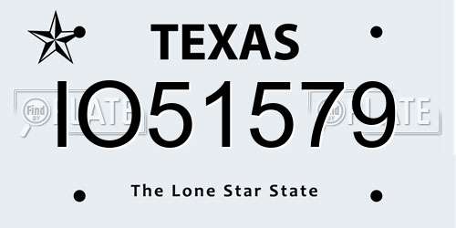 IO51579 Texas License Plate