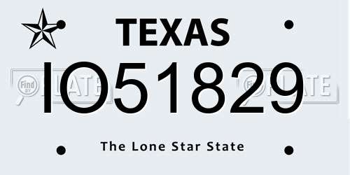 IO51829 Texas License Plate