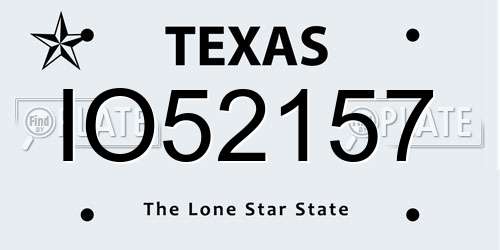 IO52157 Texas License Plate
