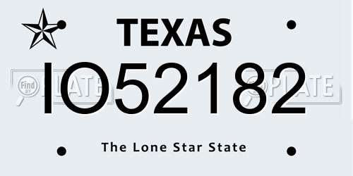 IO52182 Texas License Plate