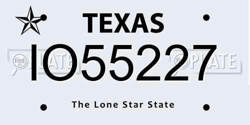 IO55227 Texas License Plate