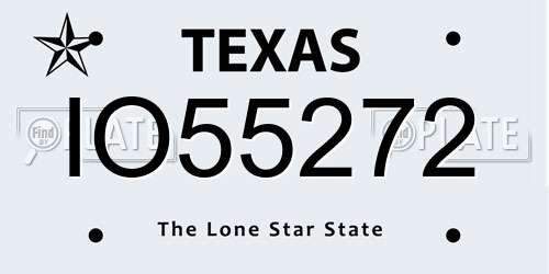IO55272 Texas License Plate