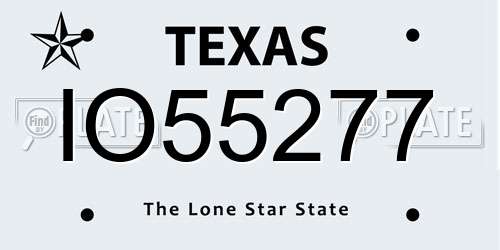 IO55277 Texas License Plate