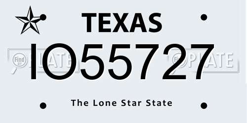IO55727 Texas License Plate