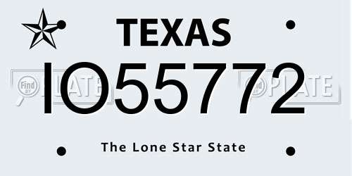 IO55772 Texas License Plate