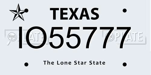 IO55777 Texas License Plate