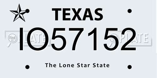 IO57152 Texas License Plate