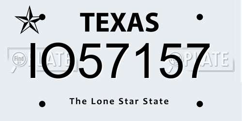 IO57157 Texas License Plate