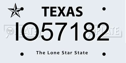 IO57182 Texas License Plate