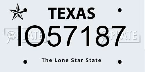 IO57187 Texas License Plate