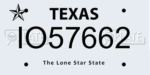 IO57662 Texas License Plate