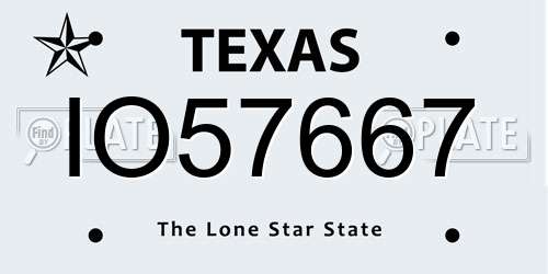 IO57667 Texas License Plate