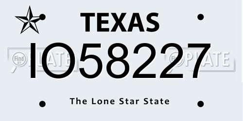 IO58227 Texas License Plate