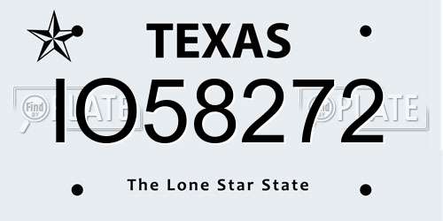 IO58272 Texas License Plate