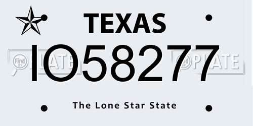 IO58277 Texas License Plate