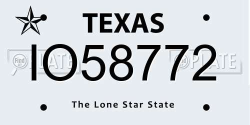 IO58772 Texas License Plate