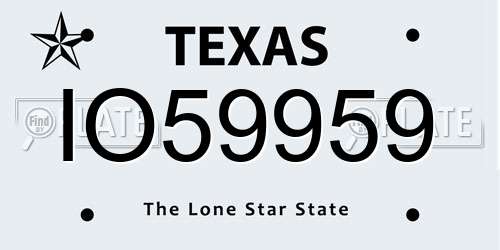 IO59959 Texas License Plate