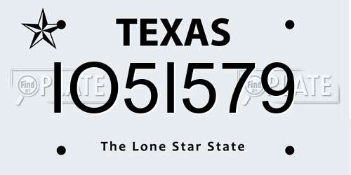 IO5I579 Texas License Plate