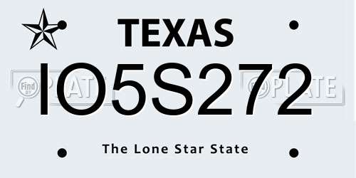 IO5S272 Texas License Plate